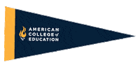 AmericanCollegeofEducation flag ace pennant here to get you there Sticker
