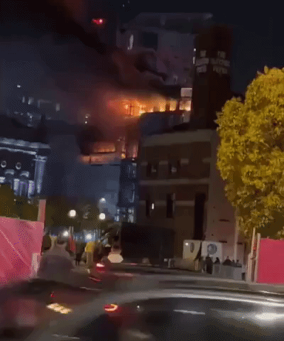Emergency Responders Work to Contain Building Fire in Leeds