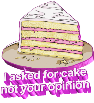 Cake Shut Up Sticker by AnimatedText