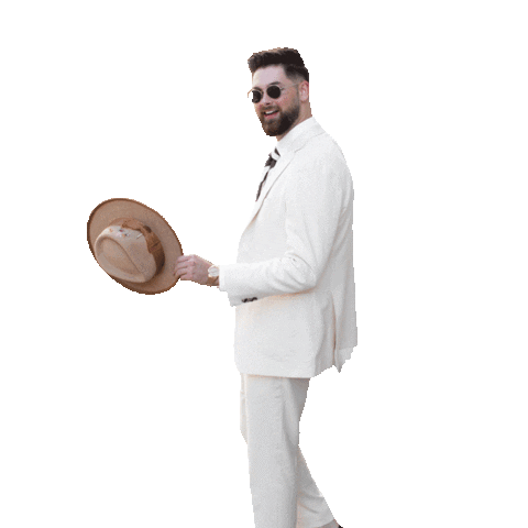 bradfordcoffman photo hat hey there white suit Sticker