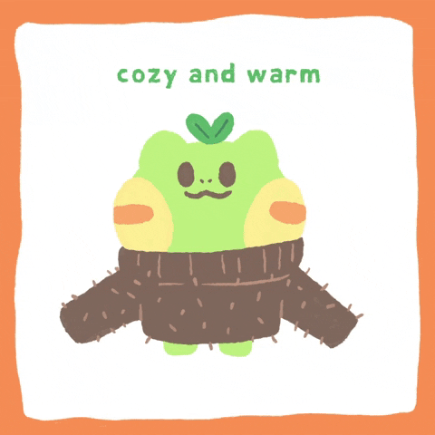 Stay Warm Sweater Weather GIF by poggu the froggu