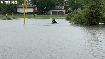 Husband Crosses Flood Kayaking Off Bucket List GIF by ViralHog