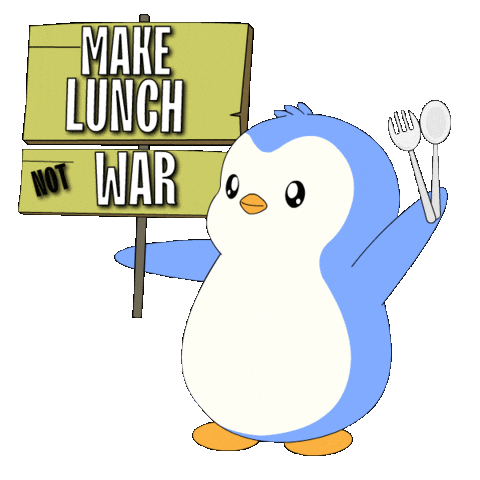 Holding War Sticker by Pudgy Penguins