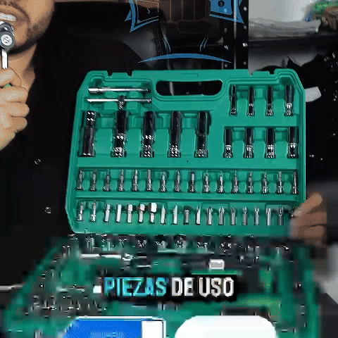 GIF extra demostración Juego de herramientas 108 piezas