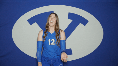 Listen Up Volleyball GIF by BYU Cougars