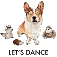 corgocollective dance dancing dog corgi Sticker