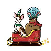 Dog Christmas Sticker by TEHZETA