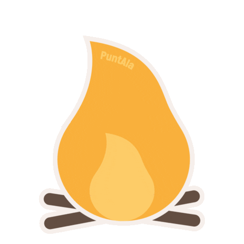 PuntAla giphyupload fire camping campfire Sticker