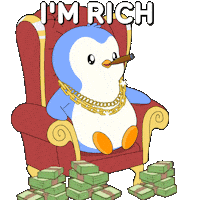 Money Im Rich Sticker by Pudgy Penguins