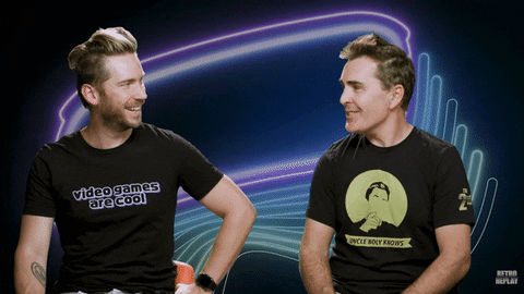 RETROREPLAY giphyupload laugh vr virtual reality GIF