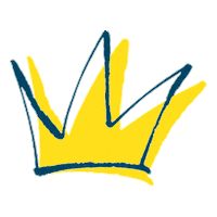 King_of_the_lake yellow queen crown king Sticker