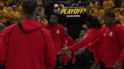 high five 2018 nba playoffs GIF by NBA