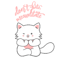 Yoga Meow Sticker by Freckley Design