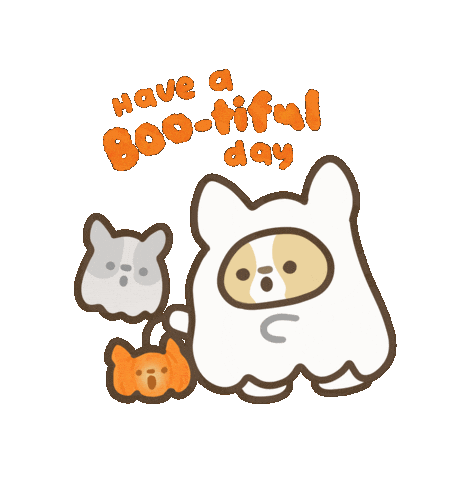 Halloween Ghost Sticker by corgiyolk