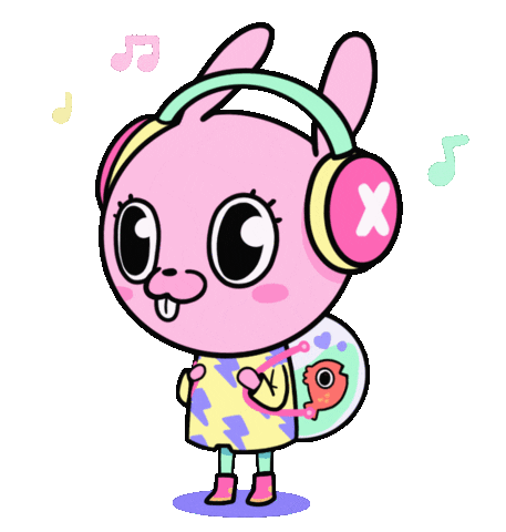 Ouokii giphyupload dance music bunny Sticker