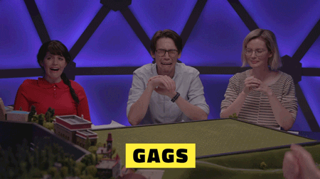 Gagging Dimension 20 GIF by Dropout.tv