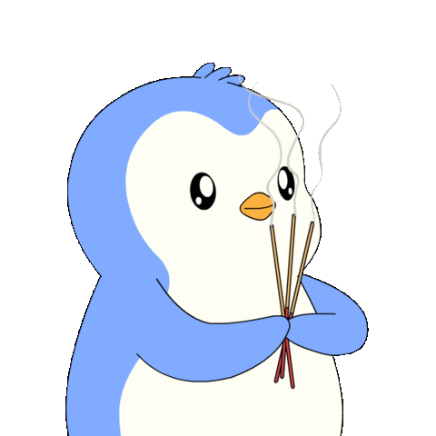 Money Pray Sticker by Pudgy Penguins