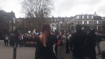 Michael Jackson Fans Protest Outside Channel 4 HQ Ahead of 'Leaving Neverland' Broadcast