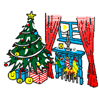 Christmas Tree Party Sticker