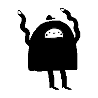 Happy Black And White Sticker