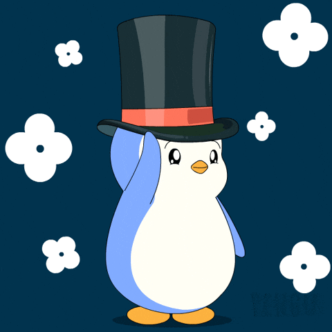 Top Hat Thank You GIF by Pudgy Penguins
