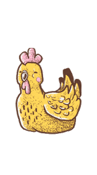 LonecatTheCat animal yellow bird chicken Sticker