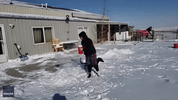 Boiling Water Condenses Mid-Air in Frigid Wyoming