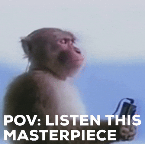 Monkey Earphone GIF