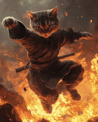DreamImaginations art cat animal action GIF