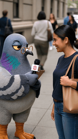 Petty Pigeon Deadpan Sidewalk Comedy