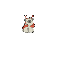 crab pugs Sticker by Andrea Caceres