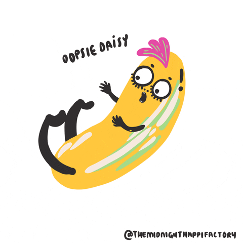 HAPPISIS fall oops banana oopsie GIF
