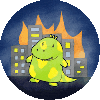 kaelynmauve rawr dino kaiju rampage Sticker