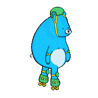 lazydaisykennedy blue bear skate skating Sticker
