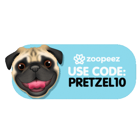 Pretzel The Pug Sticker by zoopeez