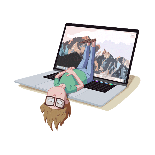 iStorm girl work sleepy apple Sticker