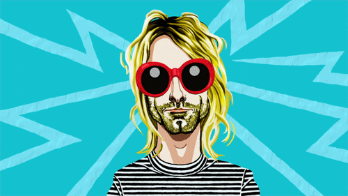 Kurt Cobain Smile GIF by Jess Idlehart