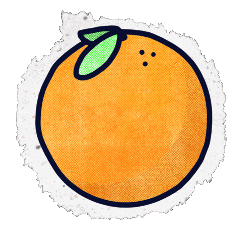 Orange Fruit Sticker by Kev Lavery