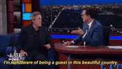 Stephen Colbert Im Well Aware Of Being A Guest In This Beautiful Country GIF by The Late Show With Stephen Colbert