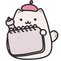 Cat Studying Sticker