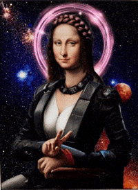 Waving Mona Lisa GIF by ElmonX