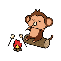 Hungry Campfire Sticker by Chimpers