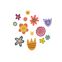 Flowers 70S Sticker