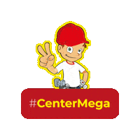 Centermegaoficial mega amarelo vermelho meguinha Sticker