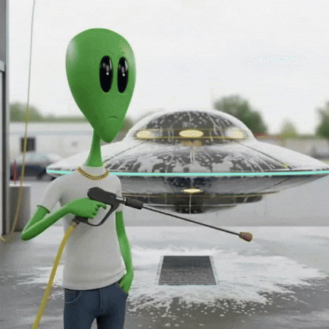 Car Wash Ufo GIF by Lonely Aliens