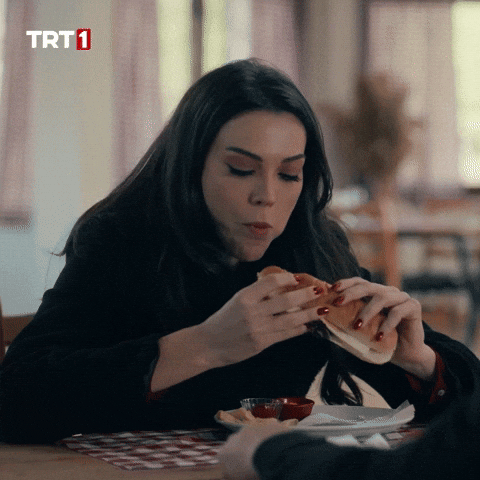 Giphy - Hungry Hot Dog GIF by TRT