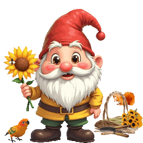 Sunflowers Cute Gnome Sticker
