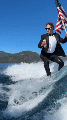 Wake Surfing 4Th Of July GIF