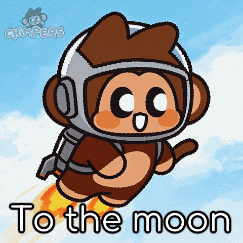 Flying To The Moon GIF by Chimpers