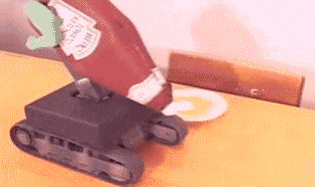 fail robot ketchup robot fail GIF